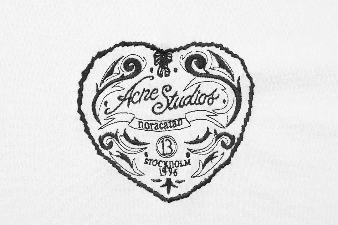 Acne Studios 2026 New Arrival logo Same Style t 100％ 32 ：White Size：XS S M L